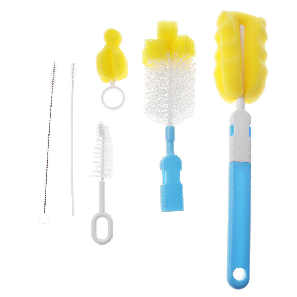 6 in 1 Bottle Brush Cleaner Kit, Cleaning Brush Set  Blue