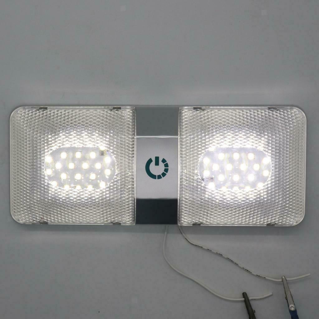 3 Pieces 48LED Dual Lamp Touch Dimmable Car Reading Light 11-18V 6000-6500k