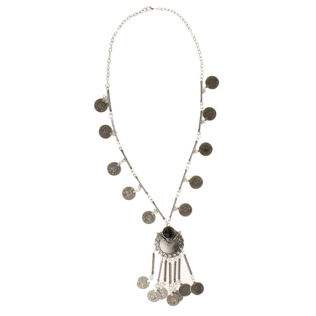 Ethnic Tribal Boho Beads Coin Fringe Belly Dance Bohemian Pendant Necklace