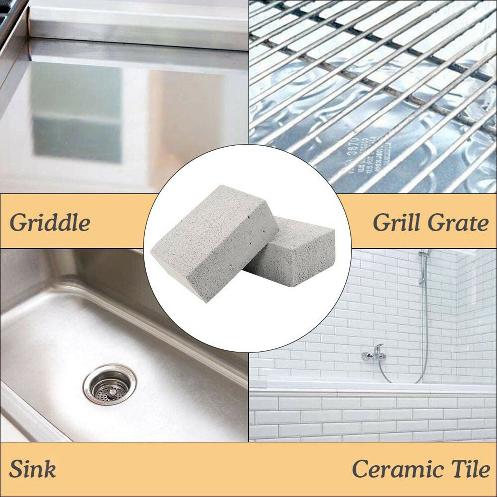 2x Grill Cleaning Brick Pumice Stone Griddle Clean Block Cooker Pool Wall