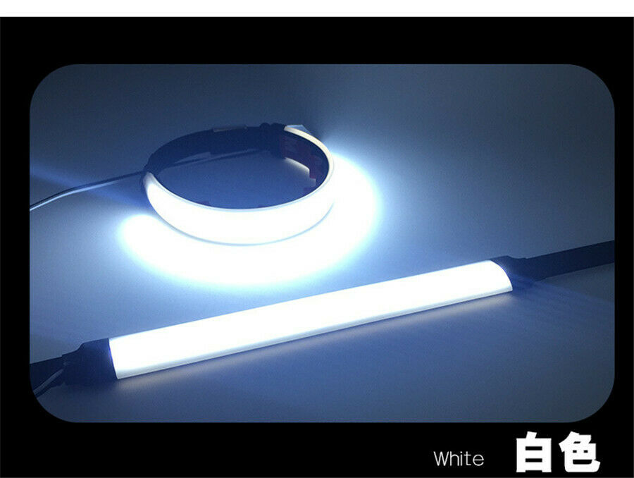 2 Pcs DC12V Strobe Front Fork White LED Turn Signals Light Strip 120Â° View Angle