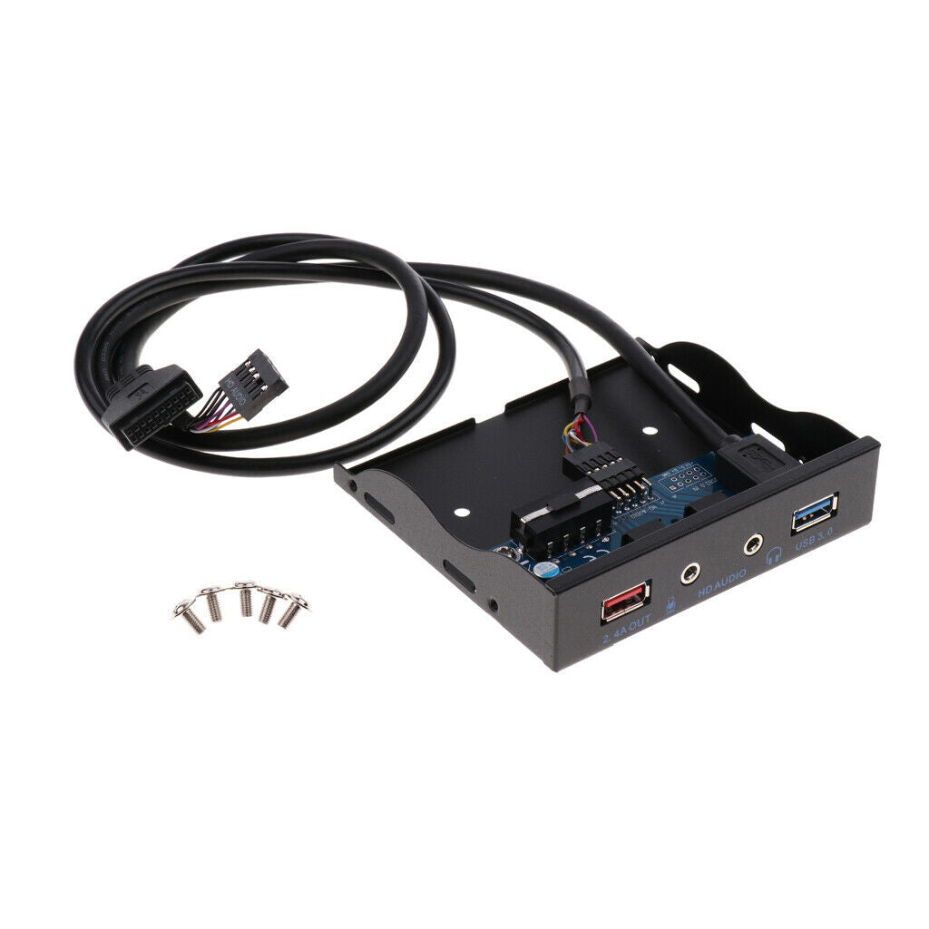 Pack Of 1 20-pin To USB 3.0 Audio Floppy Drive Audio Front Panel Black