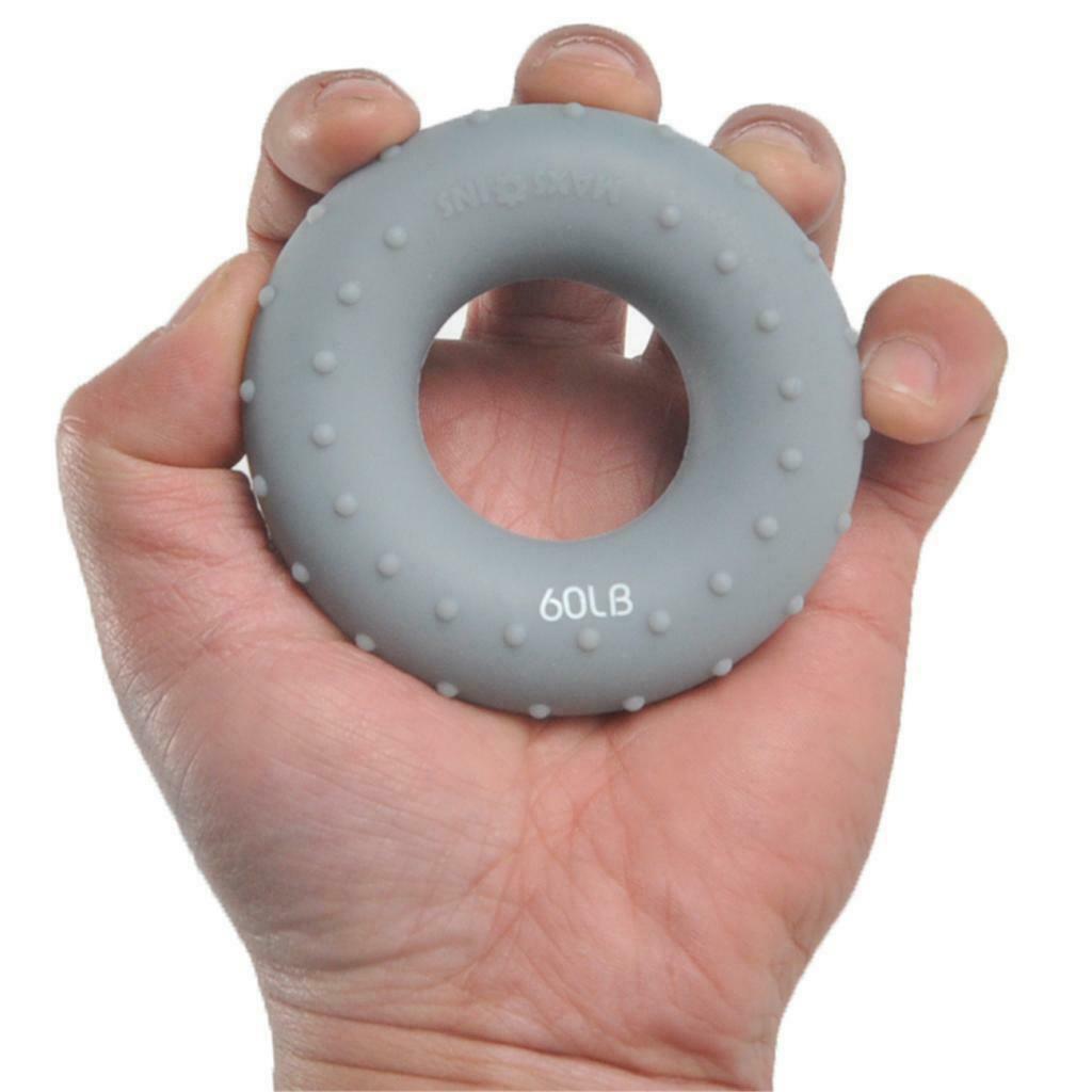 Silicone Hand Gripper Ring Strength Training Finger Exerciser Non-slip 60LB Grey