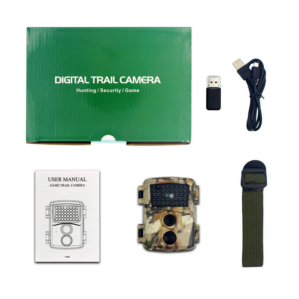 Mini Trail Camera 12MP HD Infrared Hunting Game Camera with Night Vision HQ LIN