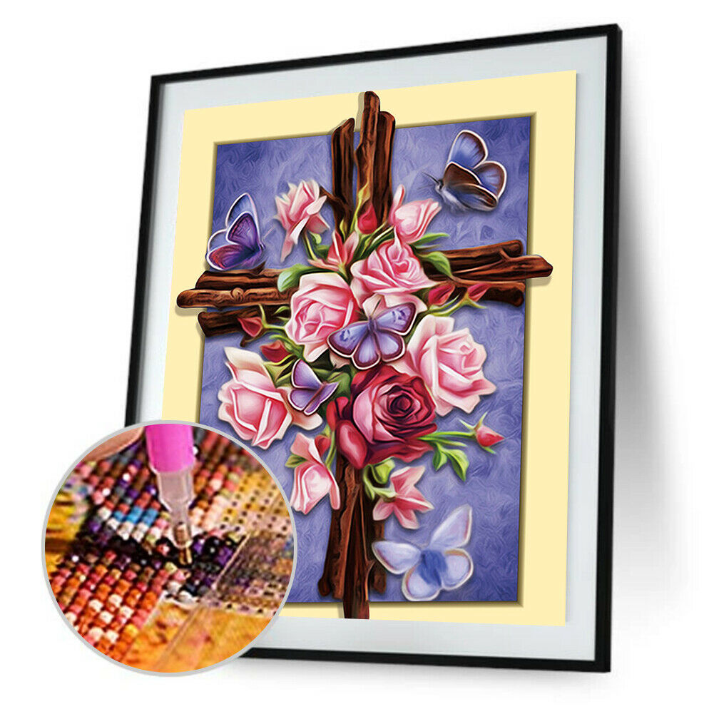 Rose 5D Full Drill Diamond Painting DIY Embroider Craft Cross Stitch Decor @