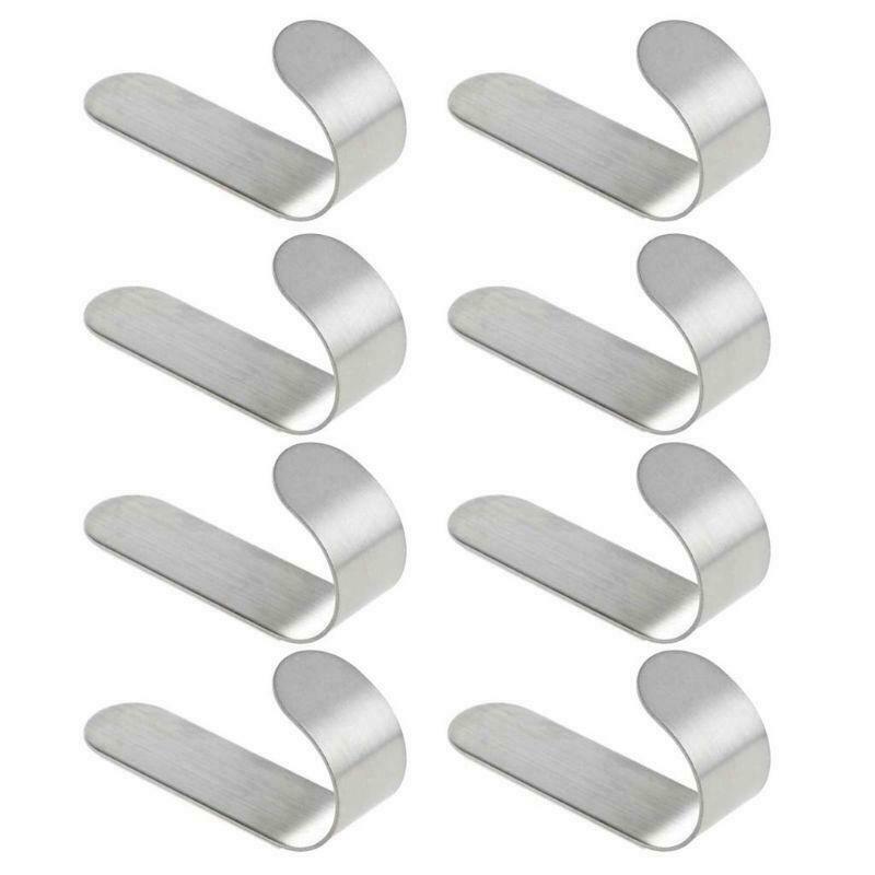 8pcs Self Adhesive Kitchen Bathroom Wall Door Stainless Steel Holder Hanger Hook