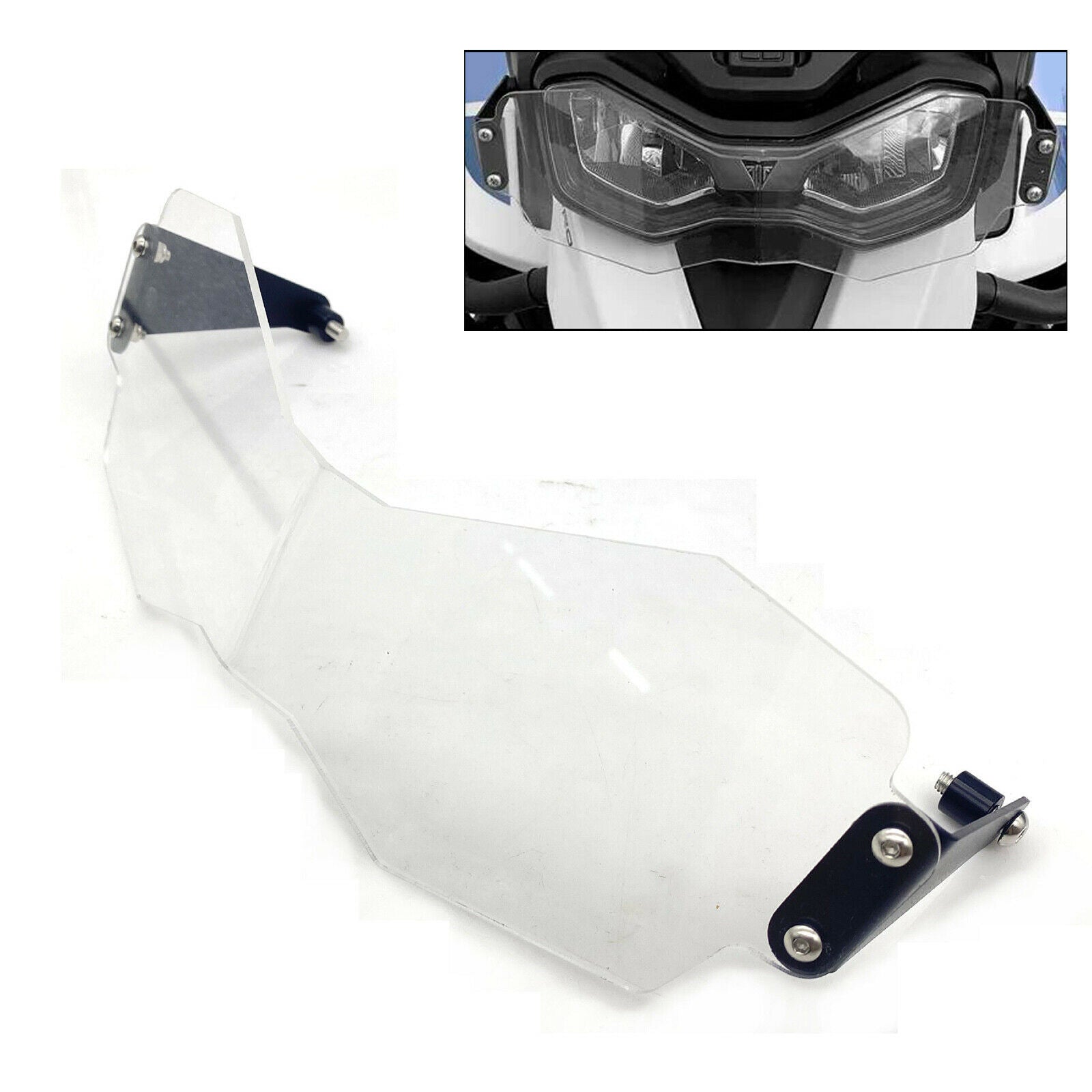 Motorcycle Headlight Protector Guard Grille Cover Transparent Light Bracket