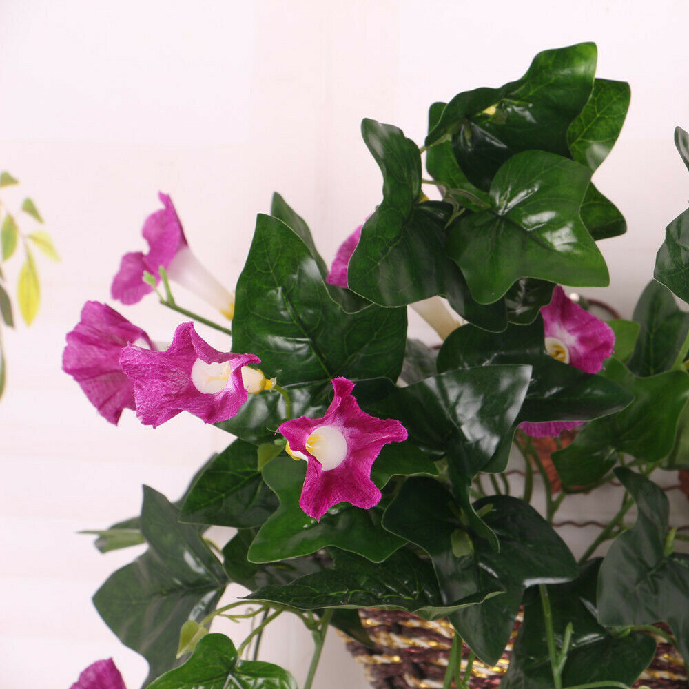 85cm Artificial Silk Flower Hanging Morning Glory Wedding Party Decor Purple