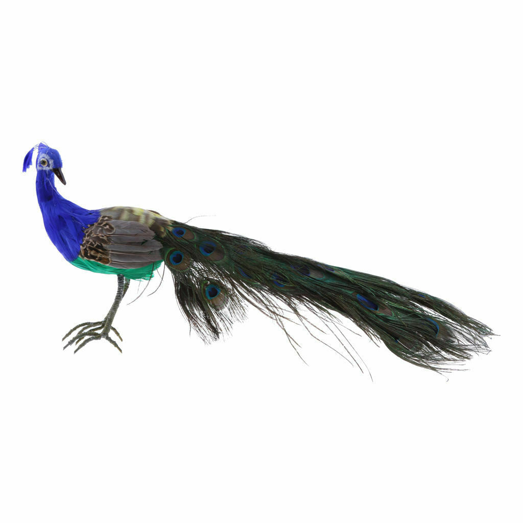 Simulation Lifelike Artificial Feather Peacock Birds Garden Decor Ornaments