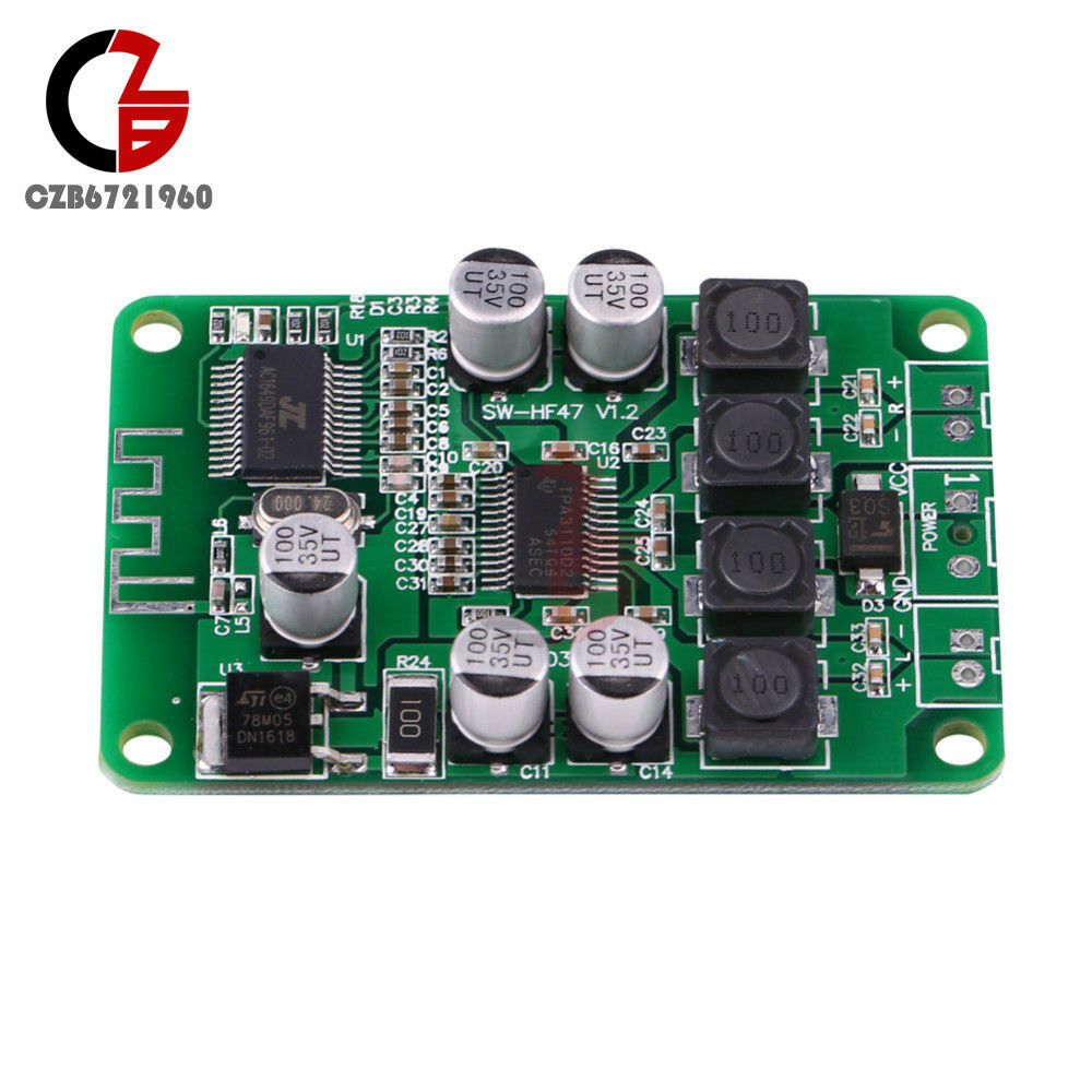 TPA3110 2×15W Bluetooth Receiver Power Amplifier Board Speaker DC 12/24V 15W+15W