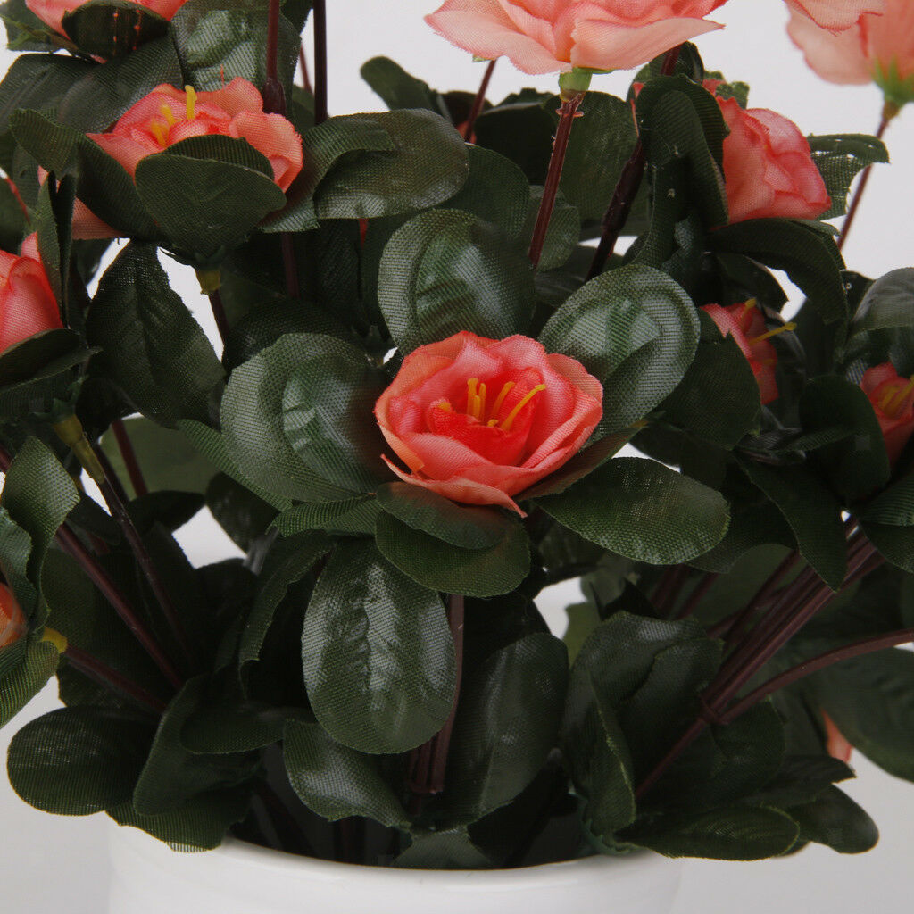 2 xArtificial False Azalea 18 Head Flowers Home Party Garden Decor Dark Pink