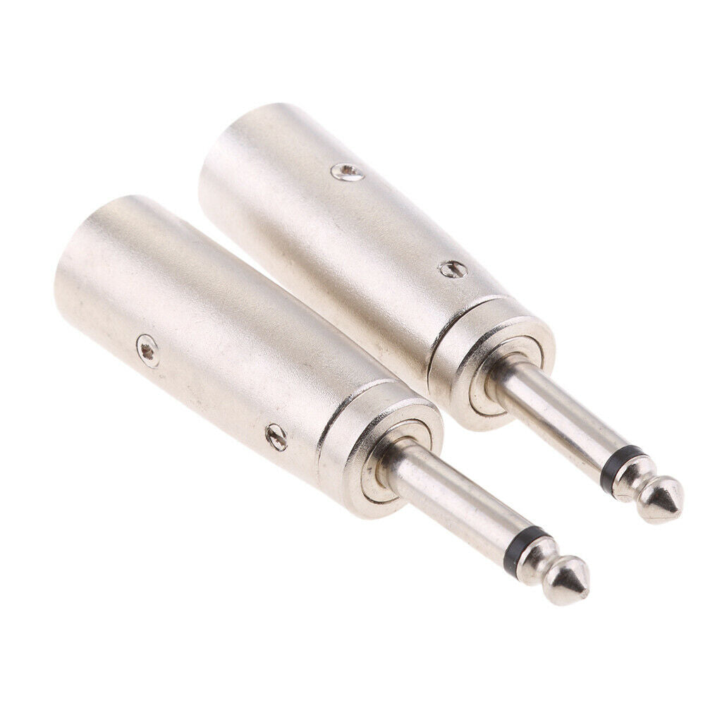 3-Pin XLR Male Plug to 6.35mm Mono Male Socket 1/4"   Mic Cable Adapter