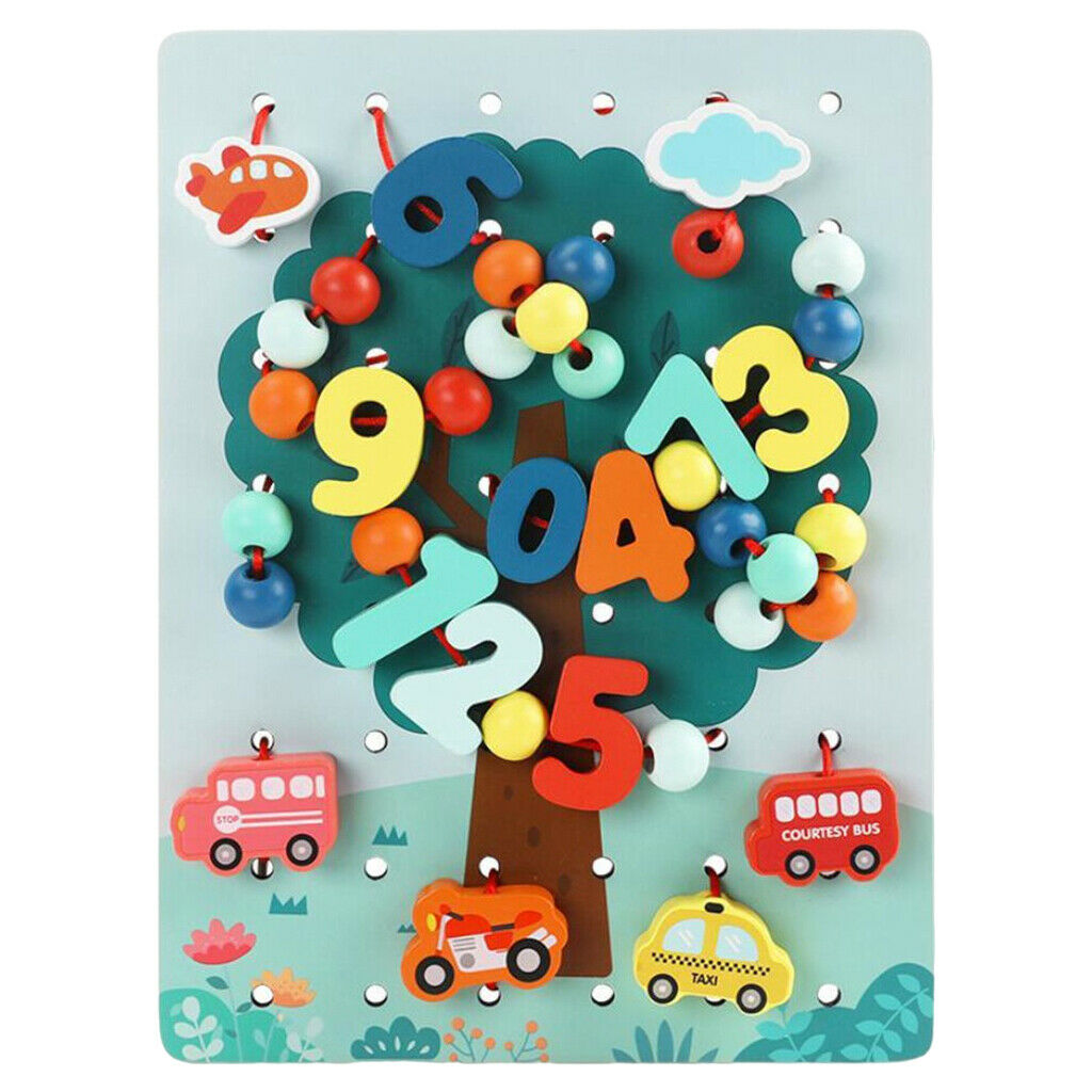 70 Pieces Cartoon Stringing Threading Beads Game for Toddlers Boys Girls