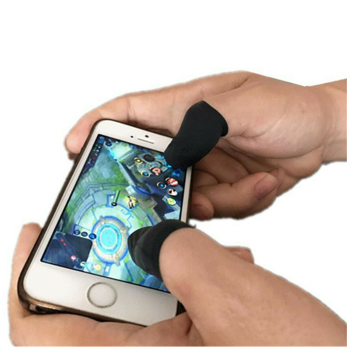 10PCS Mobile Finger Sleeve TouchScreen Game Controller Sweatproof Gloves Black
