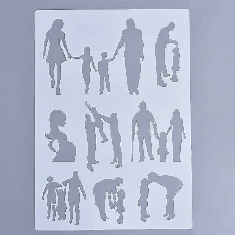 12X A4 Mix Style Painting Scrapbook Stencils DIY Wall Arts Embossing Decorat SJ