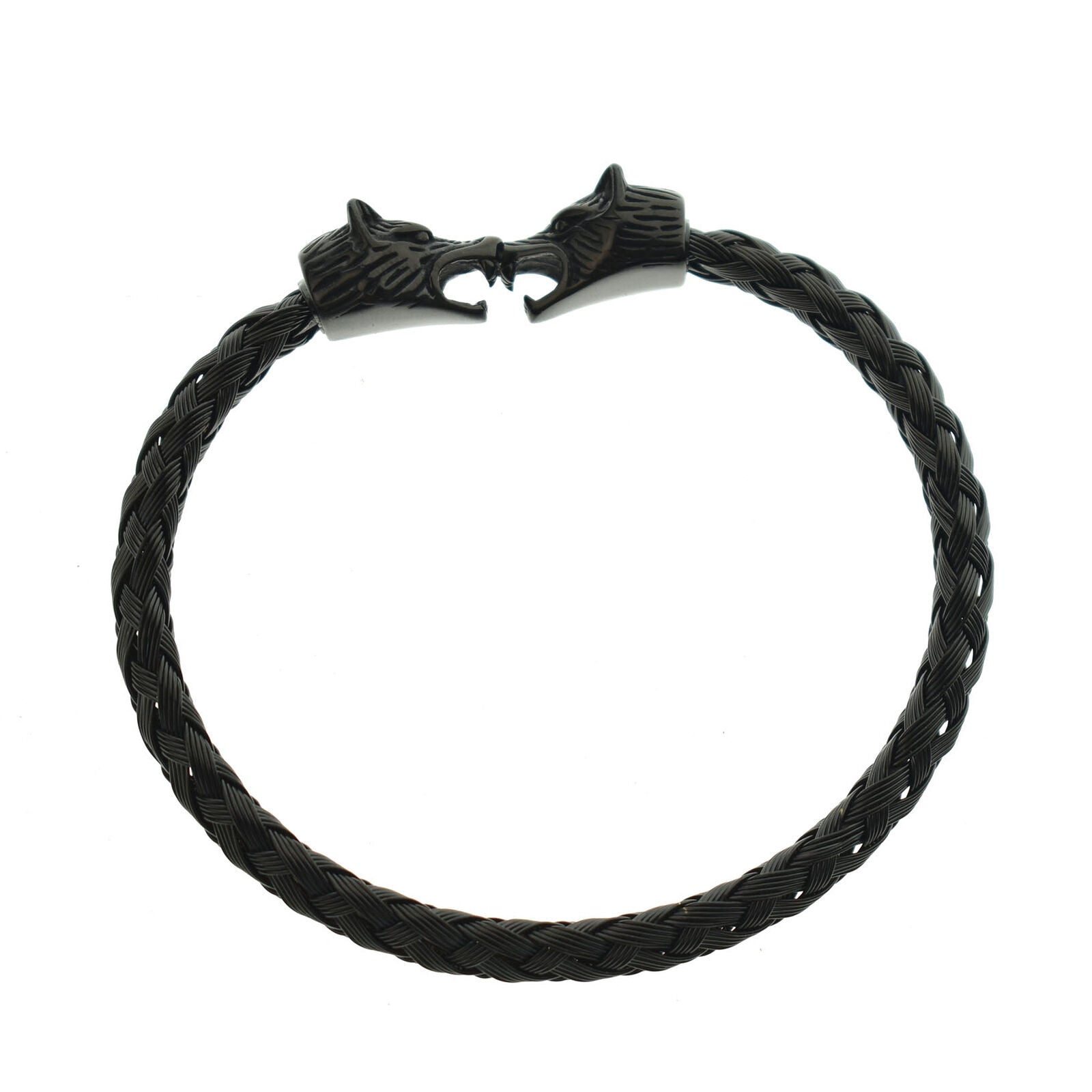 Open Bracelet Bangle Cuff Viking Norse Wolf Head Jewelry Gothic Fashion LP