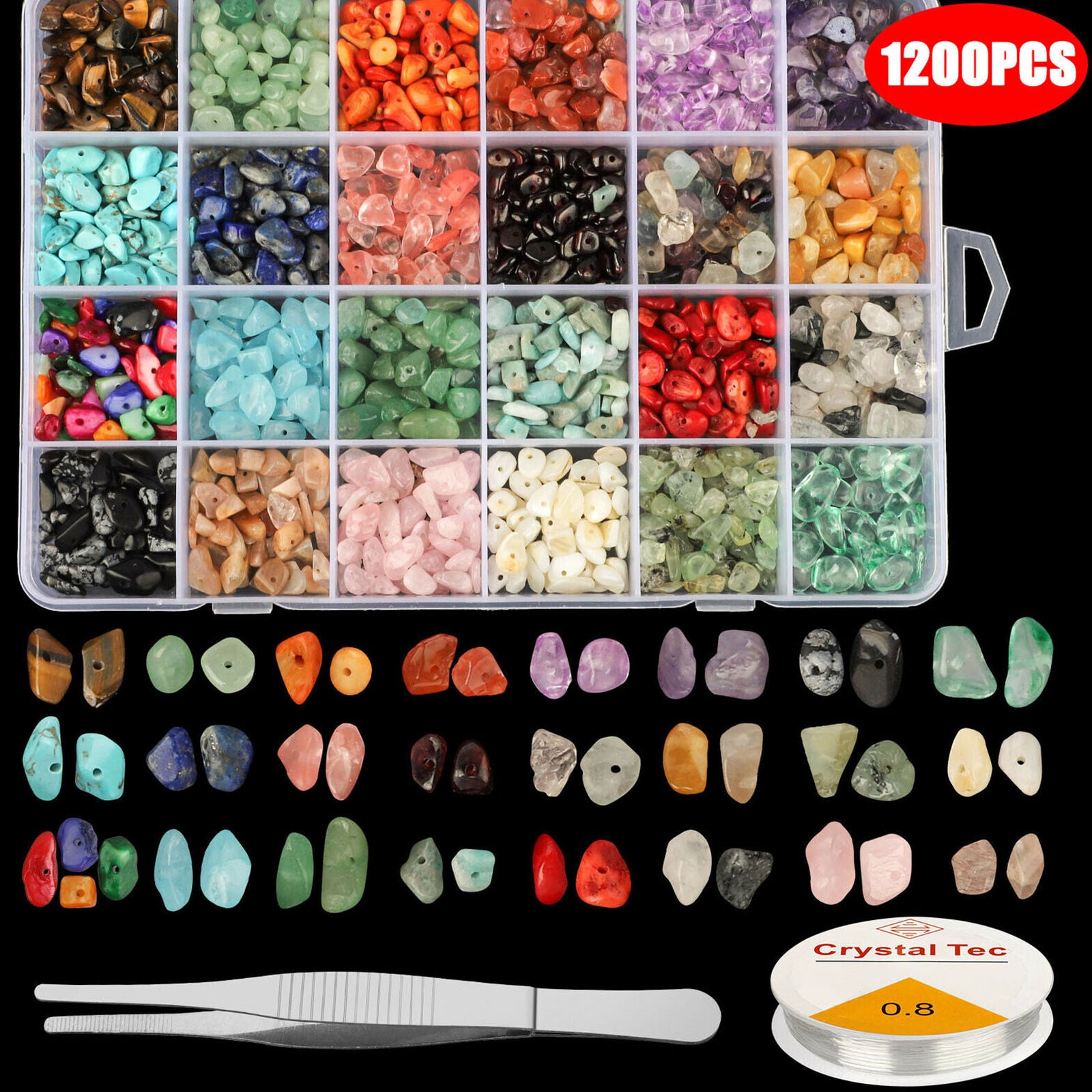 DIY Irregular Chip Stone Bead Bracelet Necklace Natural Jewelry Making Box Kit