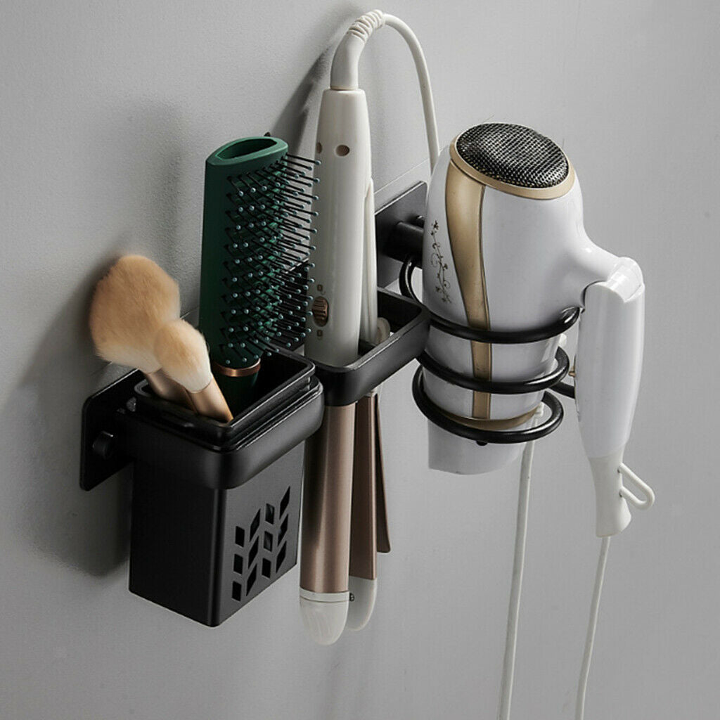 Portable Bathroom Hair Dryer Holder Rack Multi-Functional for Diffuser Tools