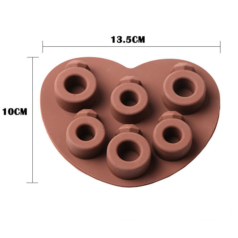 Diamond Ring Ice Cube Tray Silicone Freeze Jelly Pudding Mold Chocolate Mould