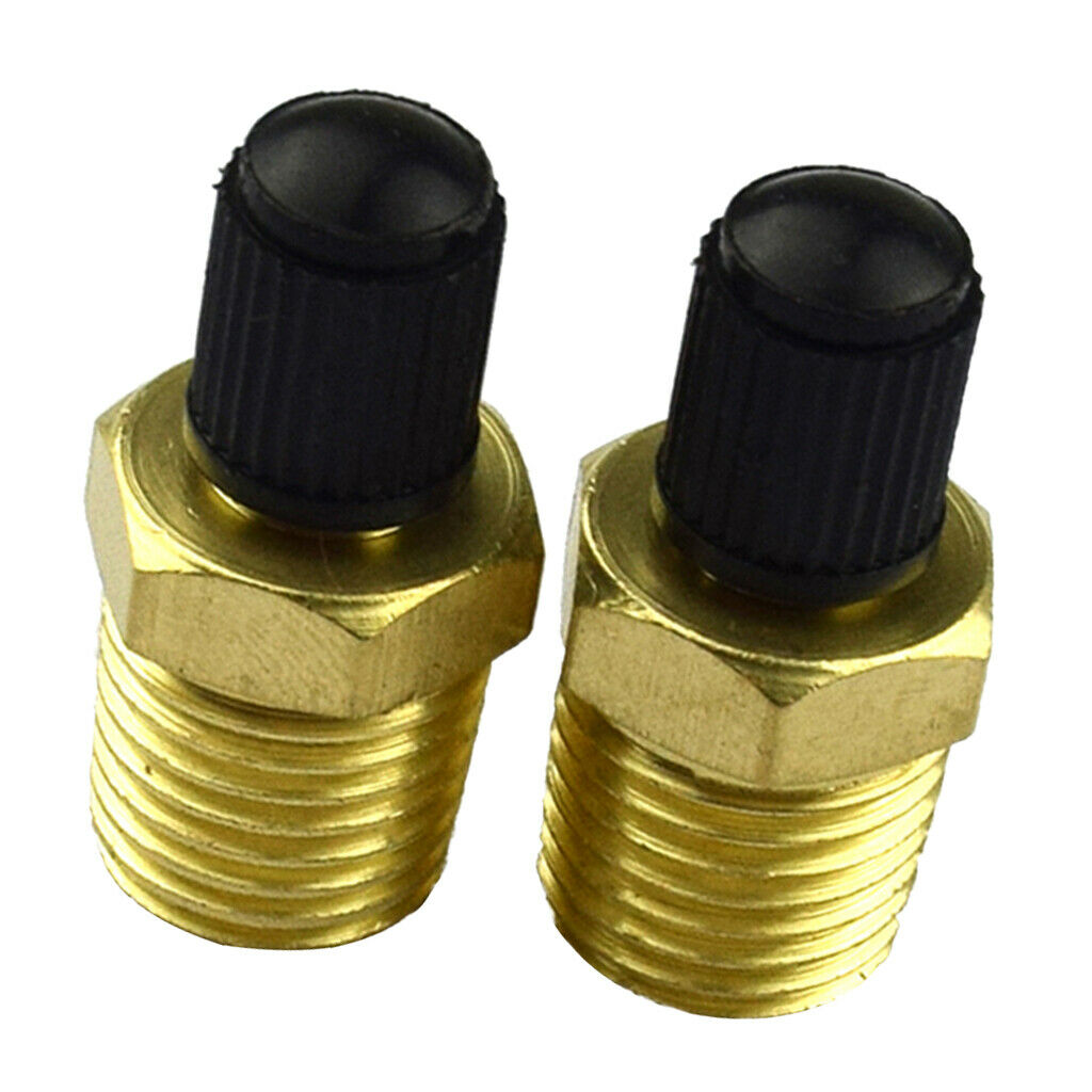 2Pcs 1/4 Inch NPT Brass Auto Compressor Tank Fill Valve, Golden