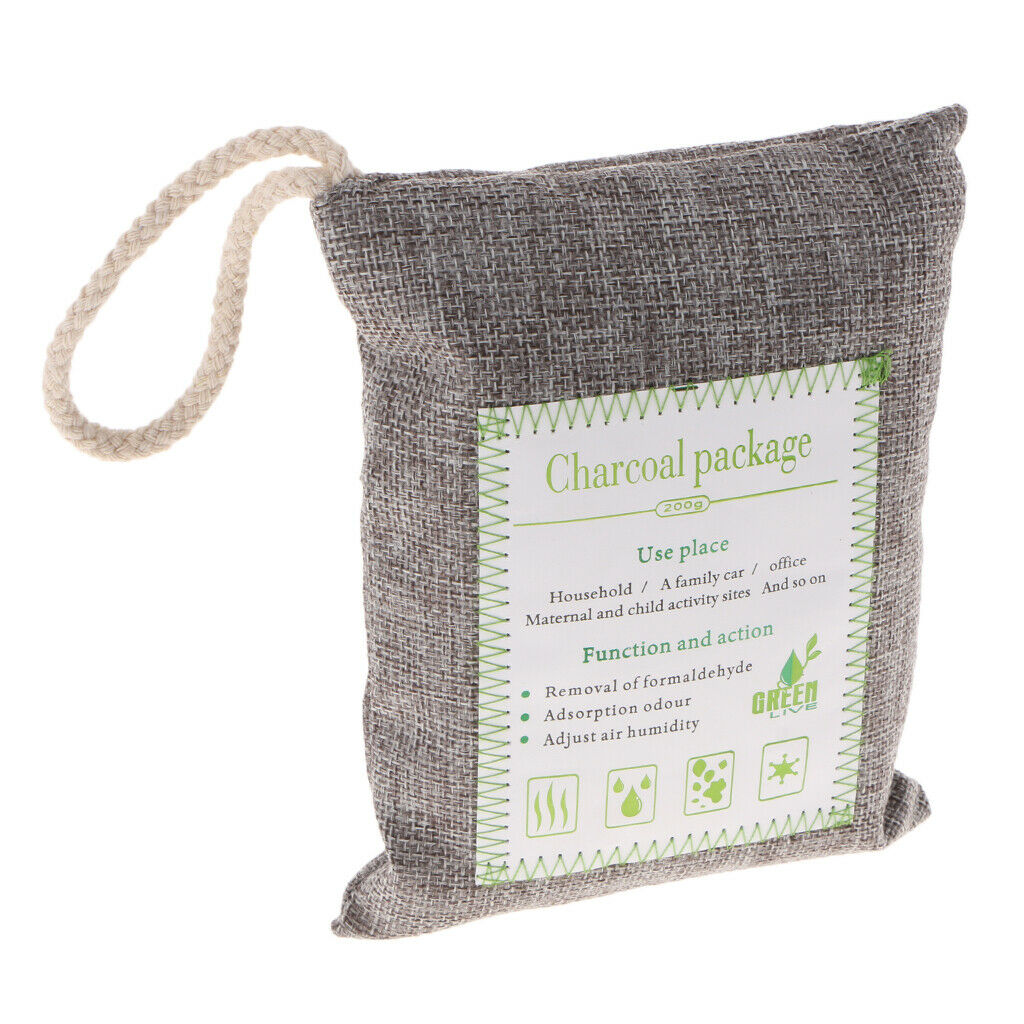 Bamboo Charcoal Natural Air Purifying Freshener Bag Odor Eliminator Gray