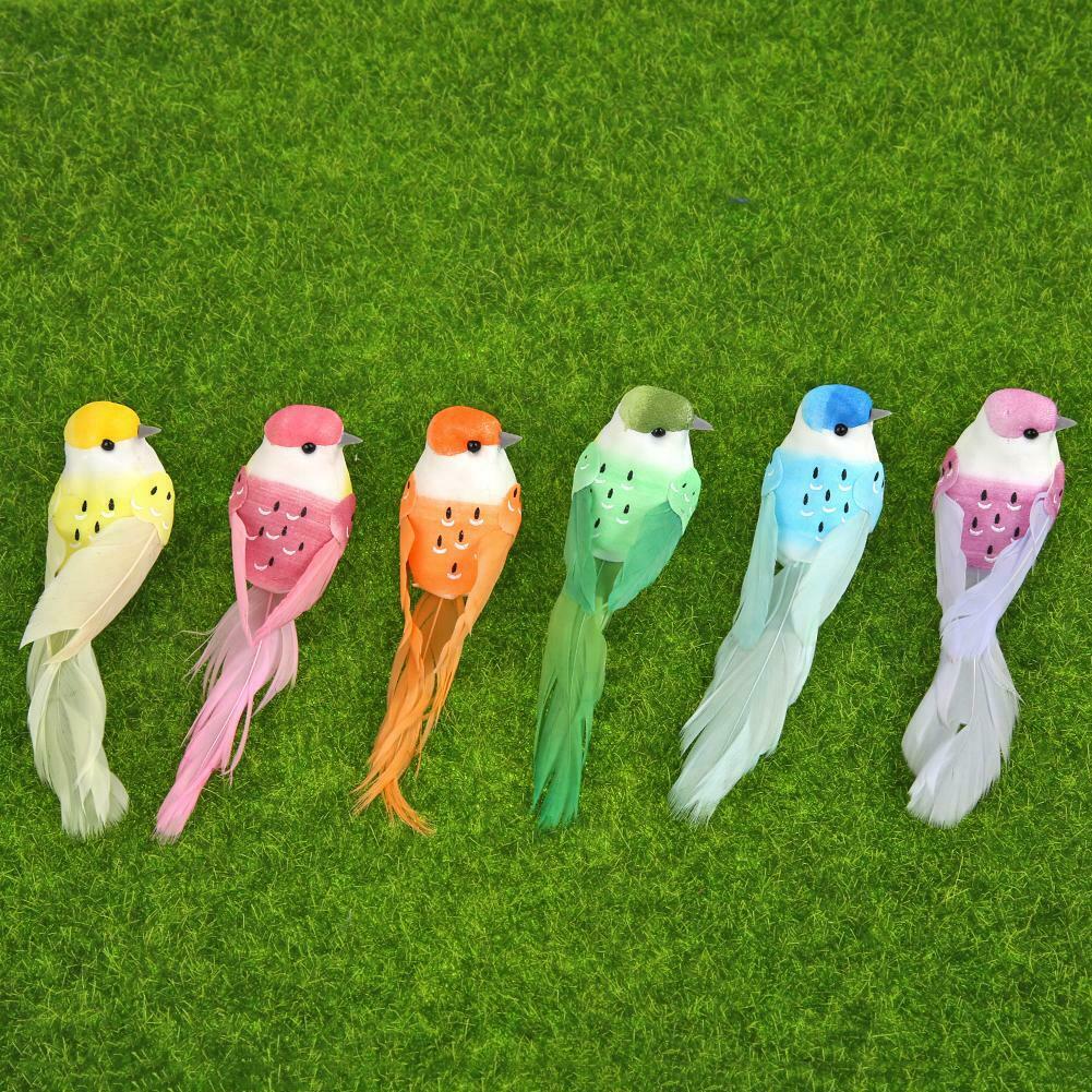 12pcs Artificial Simulation Foam Feather Birds Home Ornaments Crafts Decor @