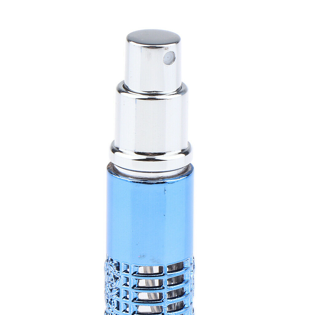 Portable 5ml Empty Refillable Perfume Bottle Pump Spray Bottles Glass Blue