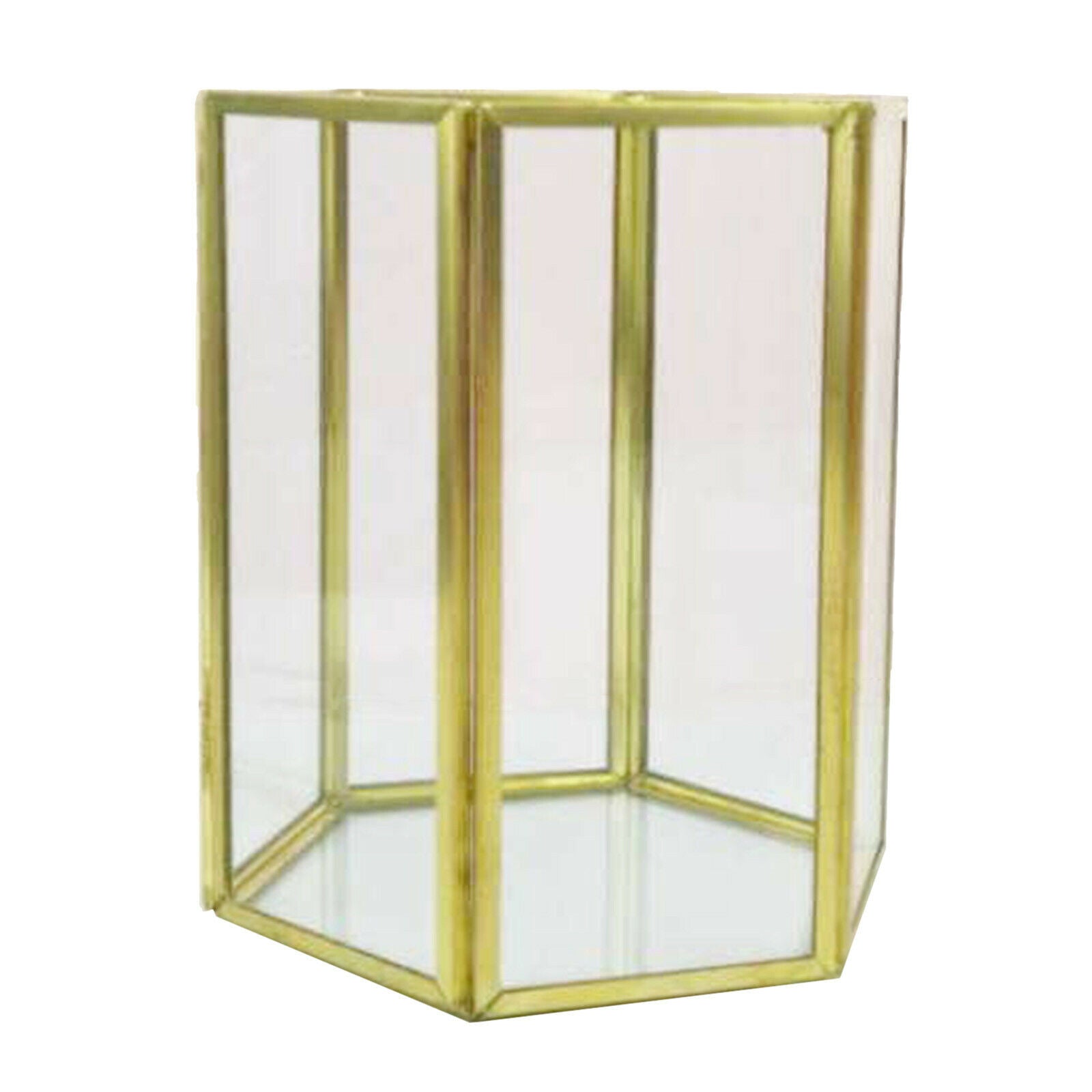 Hexagon Glass Pencil Holder, School Office Desktop Storage Container, with