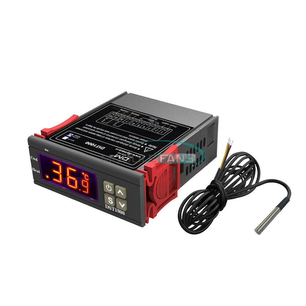 DST1000 AC 100/220V Thermostat Temperature Controller and DS18B20 Probe Sensor