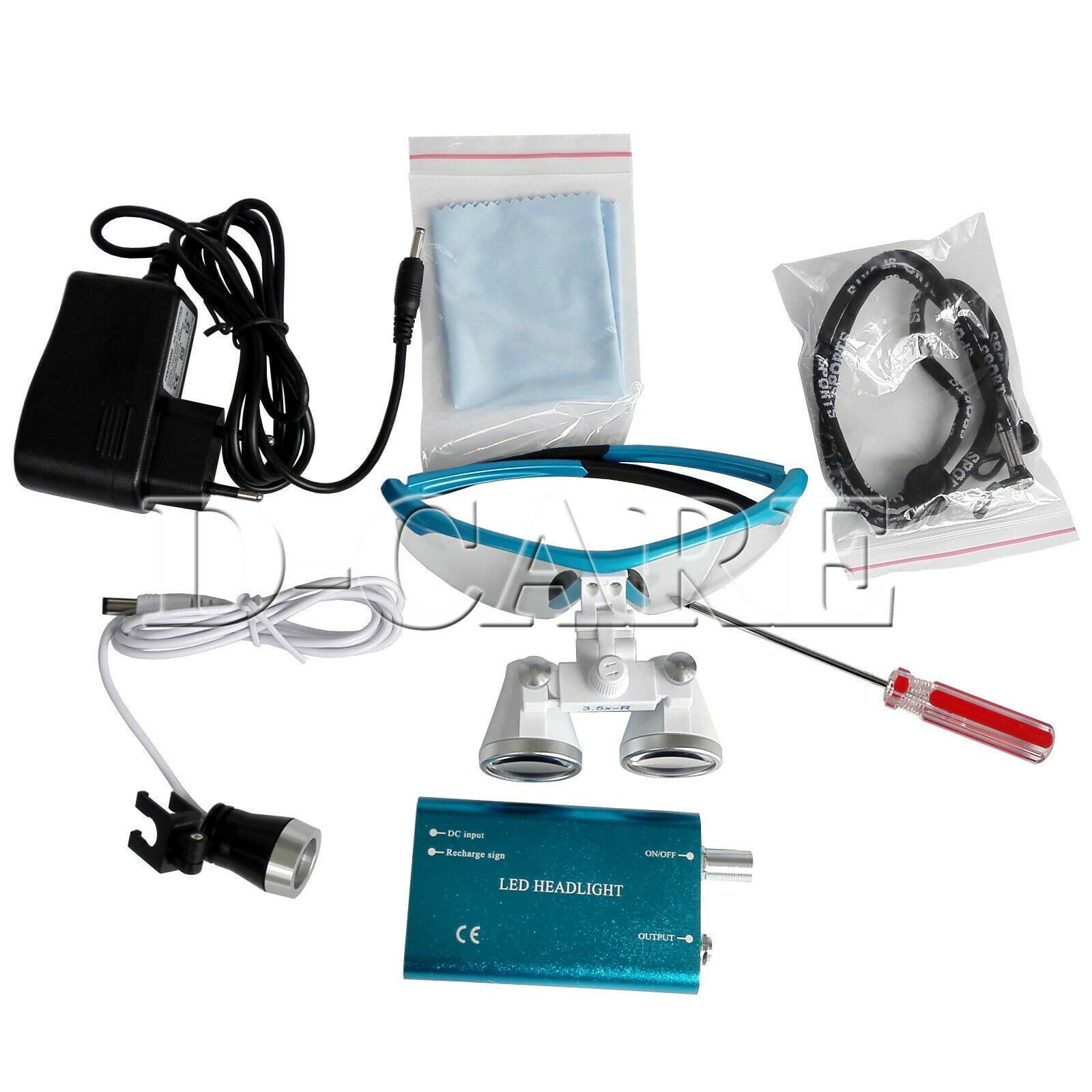 1 PC Dental Loupes 3.5X-R Surgical Binocular Optical Glass Head Light Lamp