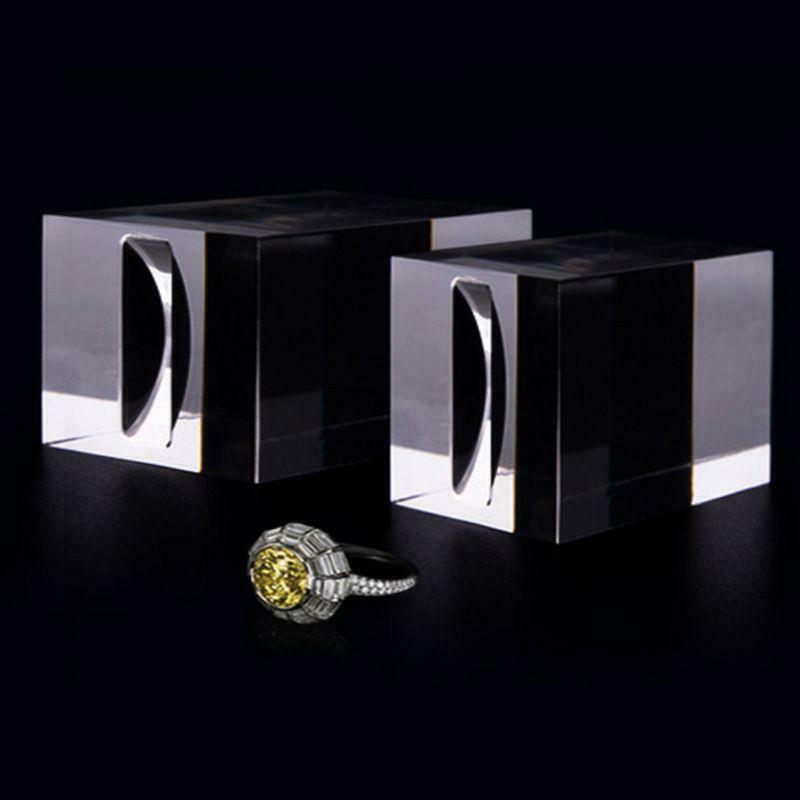 Acrylic Square Jewelry Holder Necklace Rings Display Stand Pad Photography Prop
