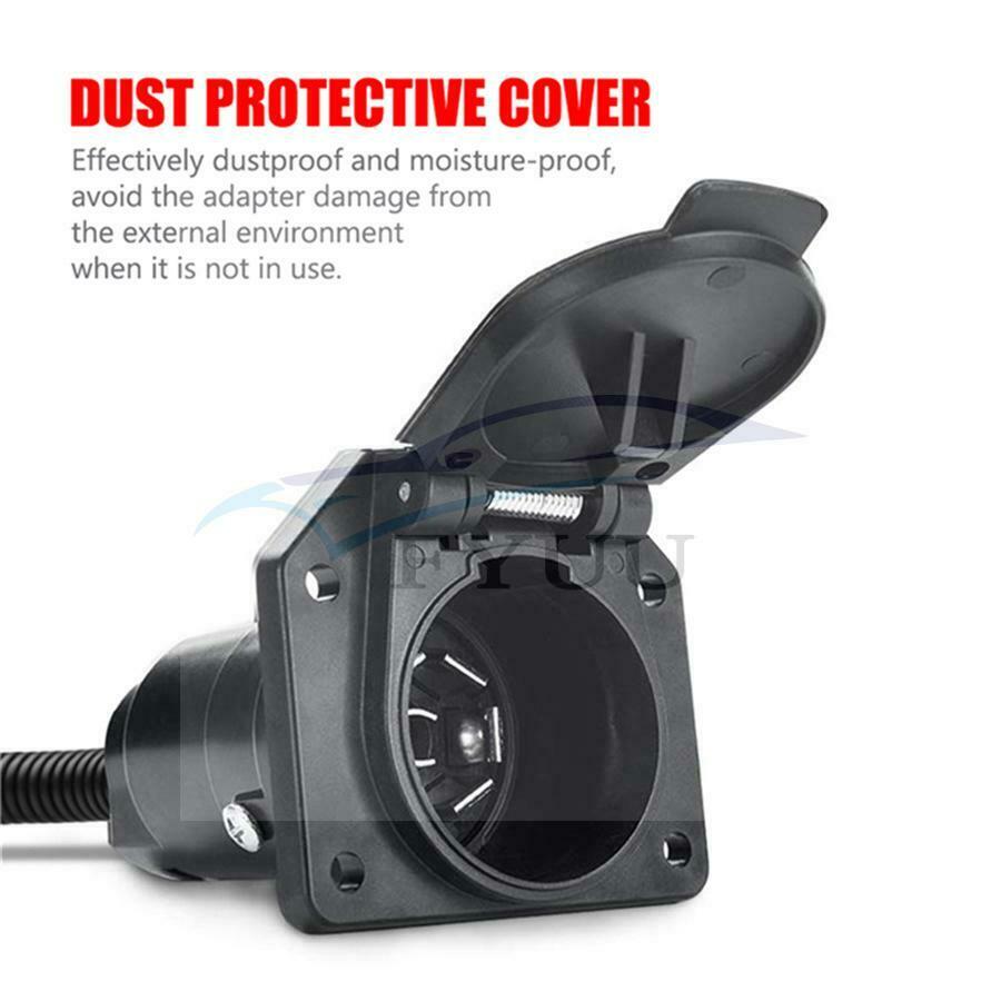 4-Way Flat to 7 Pin Trailer Truck Electric Converter Adaptor Tow Bar Plug Tool