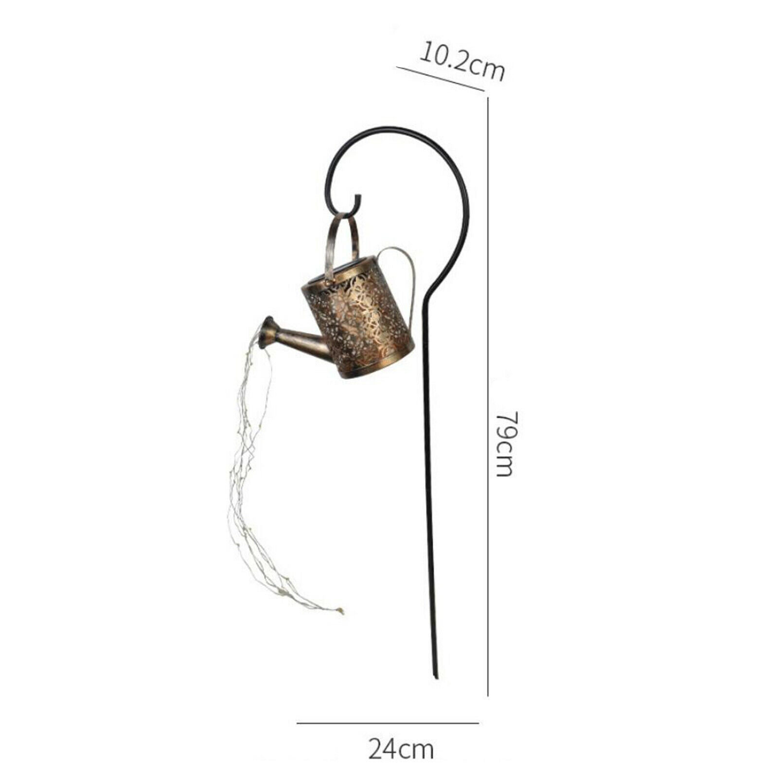 Landscape Watering Can Stake Solar Power Garden Light Decor Outdoor