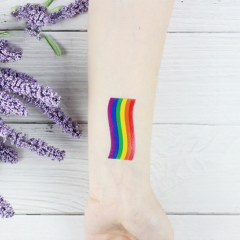 40Pcs Rainbow Tattoos Pride Temporary Waterproof Tattoos Stick SJ