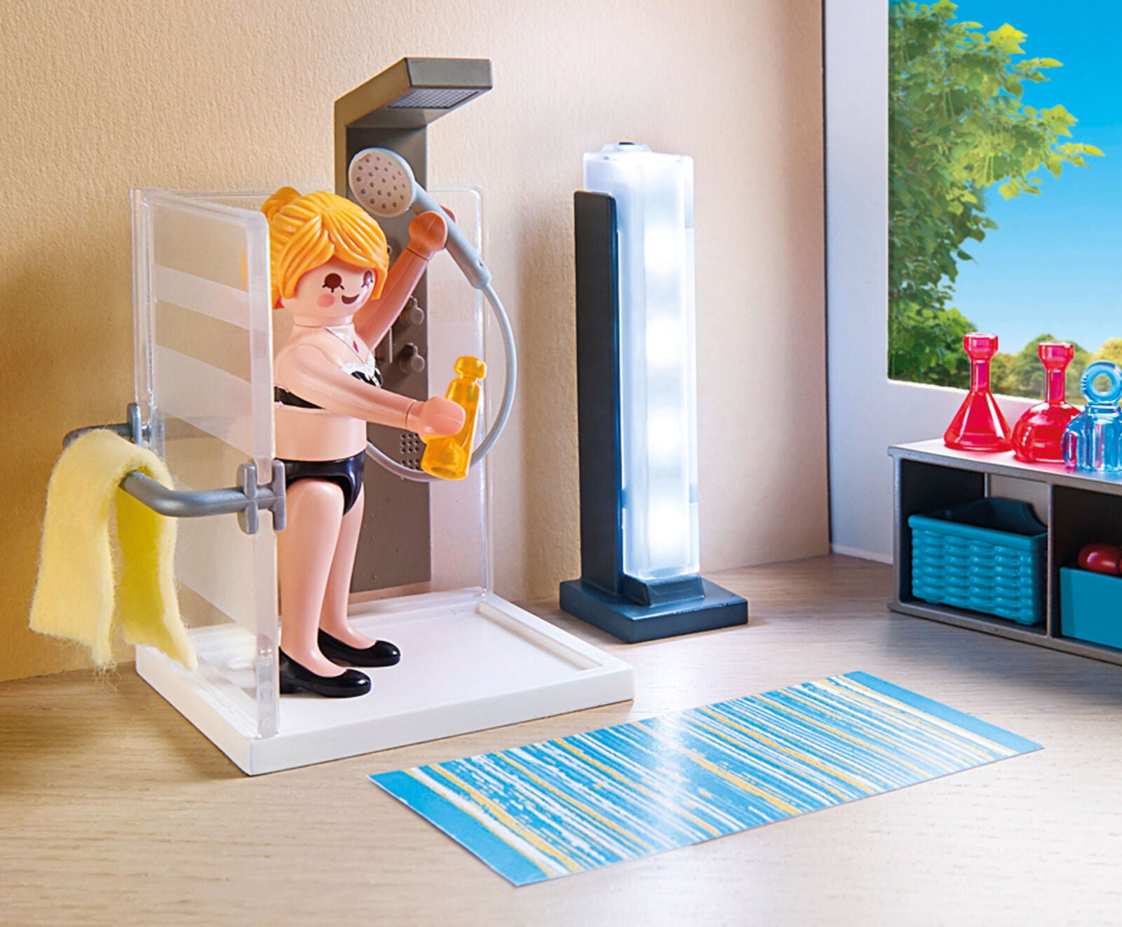 9268 Playmobil Bathroom with Working Lights City Life Suitable for ages 4 years