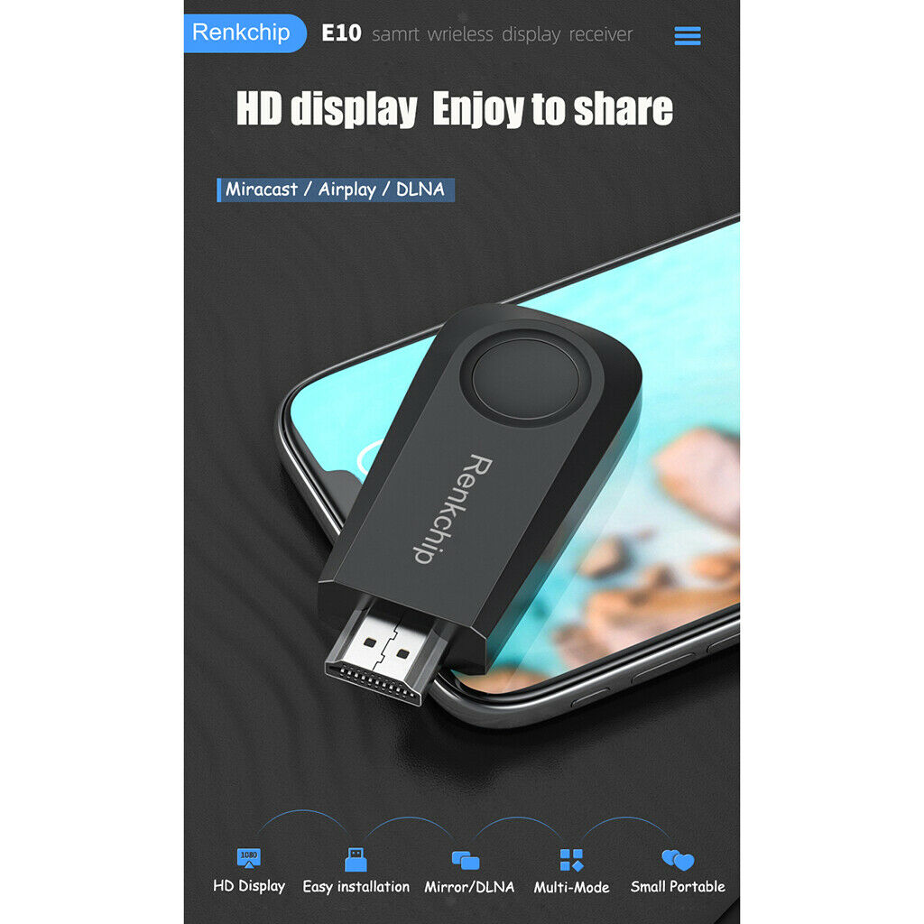 1080P Wireless Display Receiver Miracast from Phone to TV Projector Display New