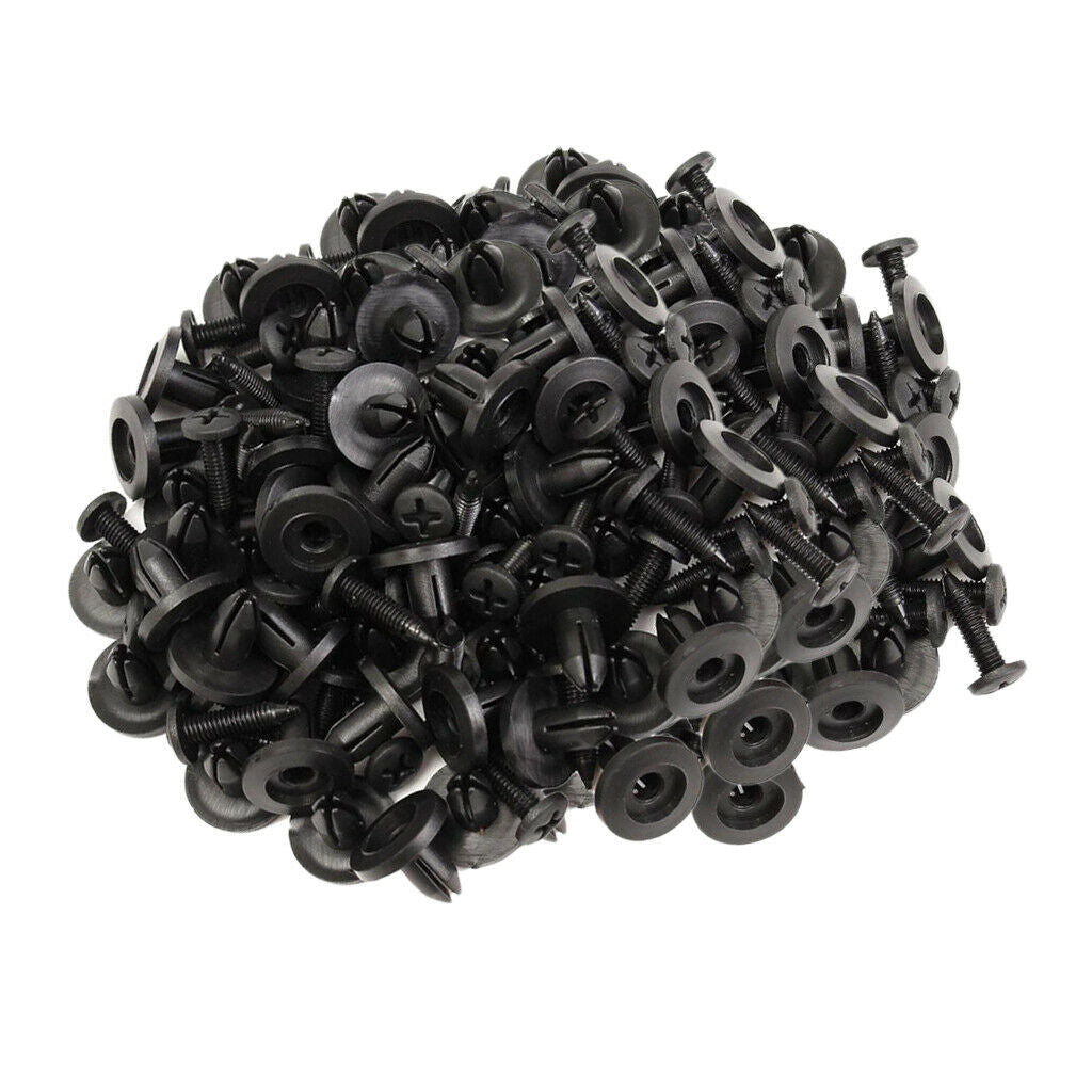 100x Bumper Clips Trim Push Door Panel Nylon Fastener Clips Set Black New