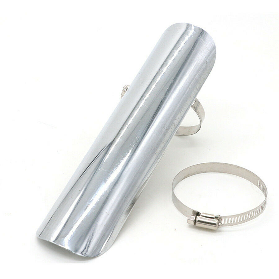 9" Motorcycle Exhaust Pipe Heat Shield Decor Guard Metal With the Flexible Clamp