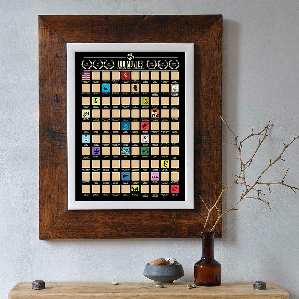 Animated Scratch Off Poster 100 Movies Wall Must-See Bucket List Home Decoration