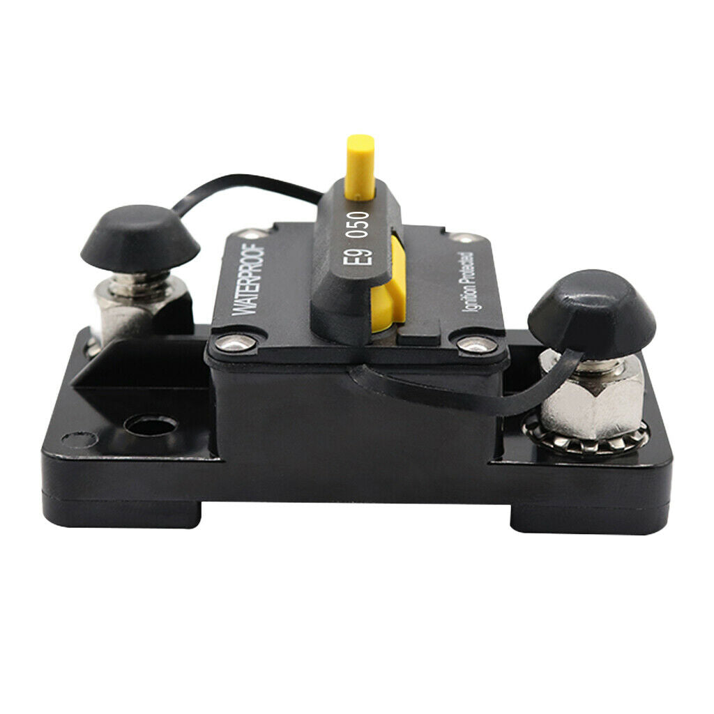 Waterproof Inline 12V Auto Waterproof 50-AMP Circuit Breaker Manual Reset