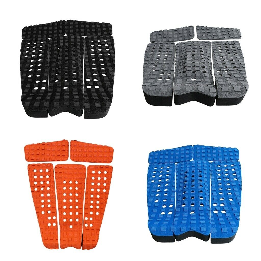 5 Pieces Square Grooved EVA Surfboard   Traction Deck Grip Tail Pad Gray
