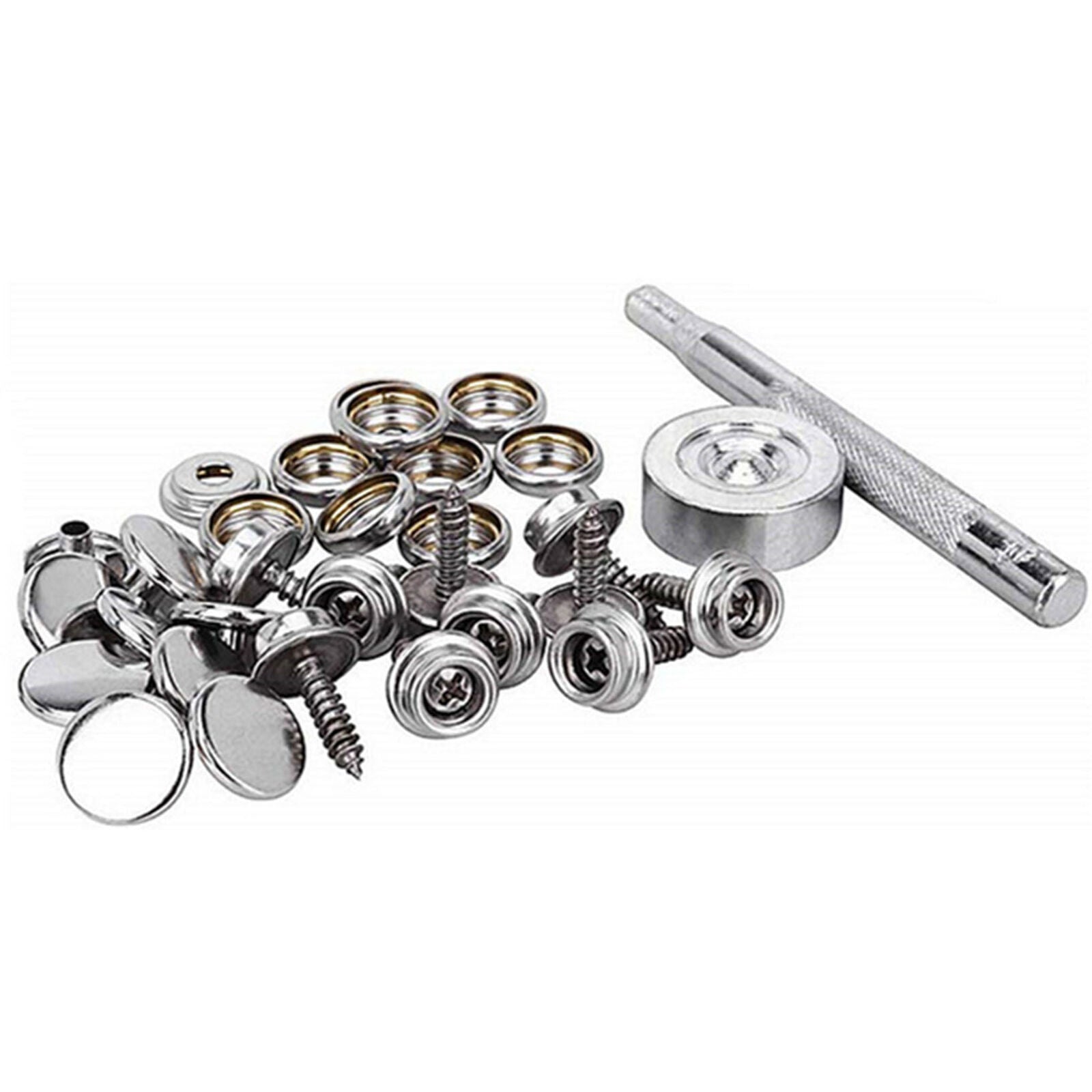 Stainless Steel Canvas Boat Cover Snap Press Stud Button Fastener Kit with Tools
