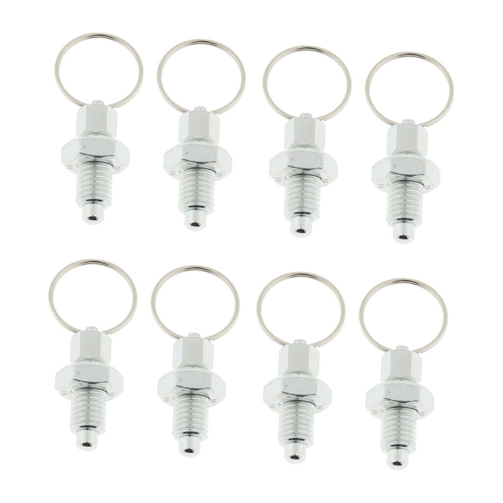 8Pcs M10 Ring Indexing Drive Plunger Spring Positioning Pins