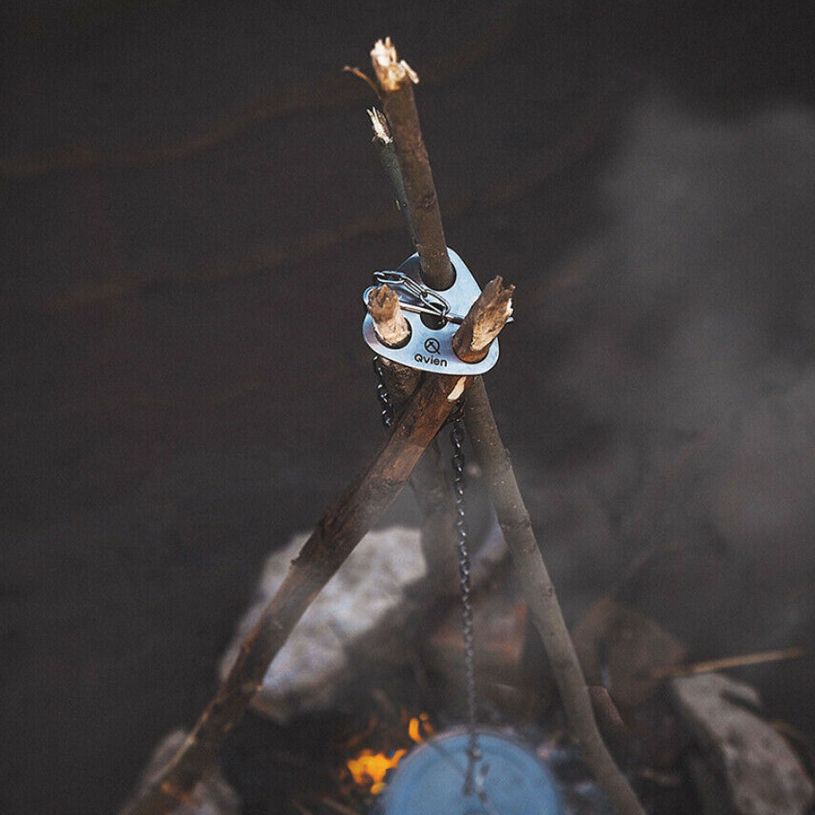 Outdoor Camping Tripod Portable Cooking Campfire Pot Holder Durable Picnic Cast`