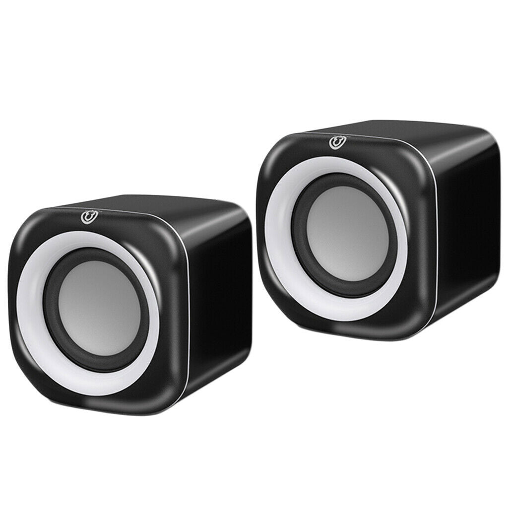 Plastic 3.5mm Computer Speakers USB-Powered Volume Control Surround Sound