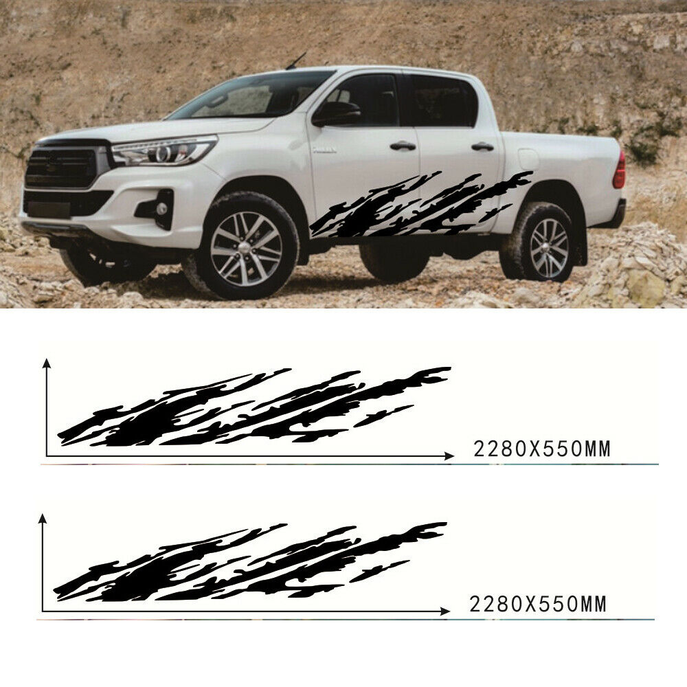 2x Car Body Stickers Graphics Black Mud Splash Style For Truck off-road Pickup