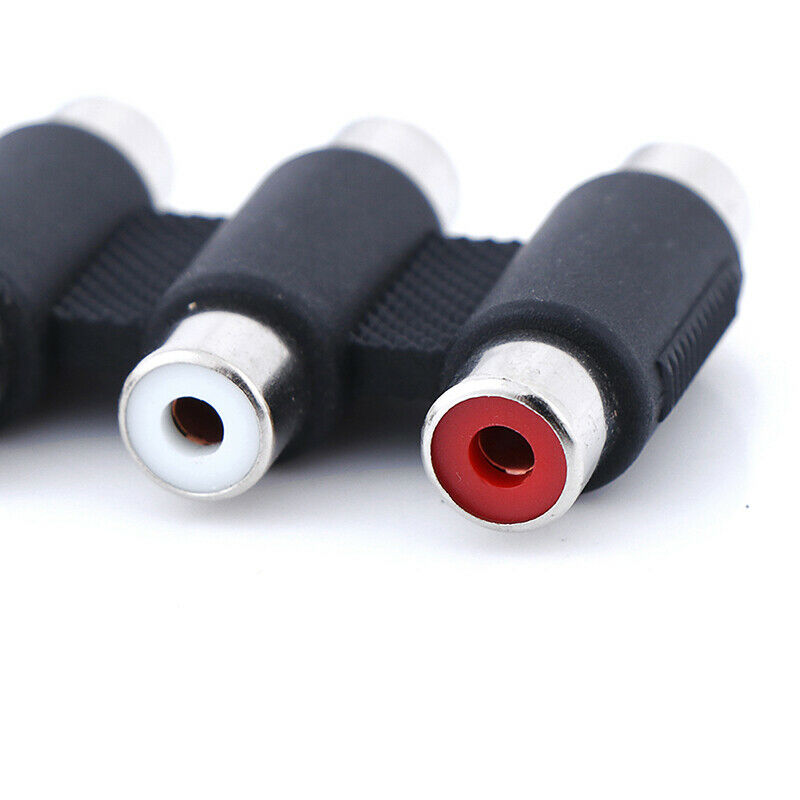 1PC 3 RCA AV audio video female to female jack coupler adapter 3RCA connec * Tt