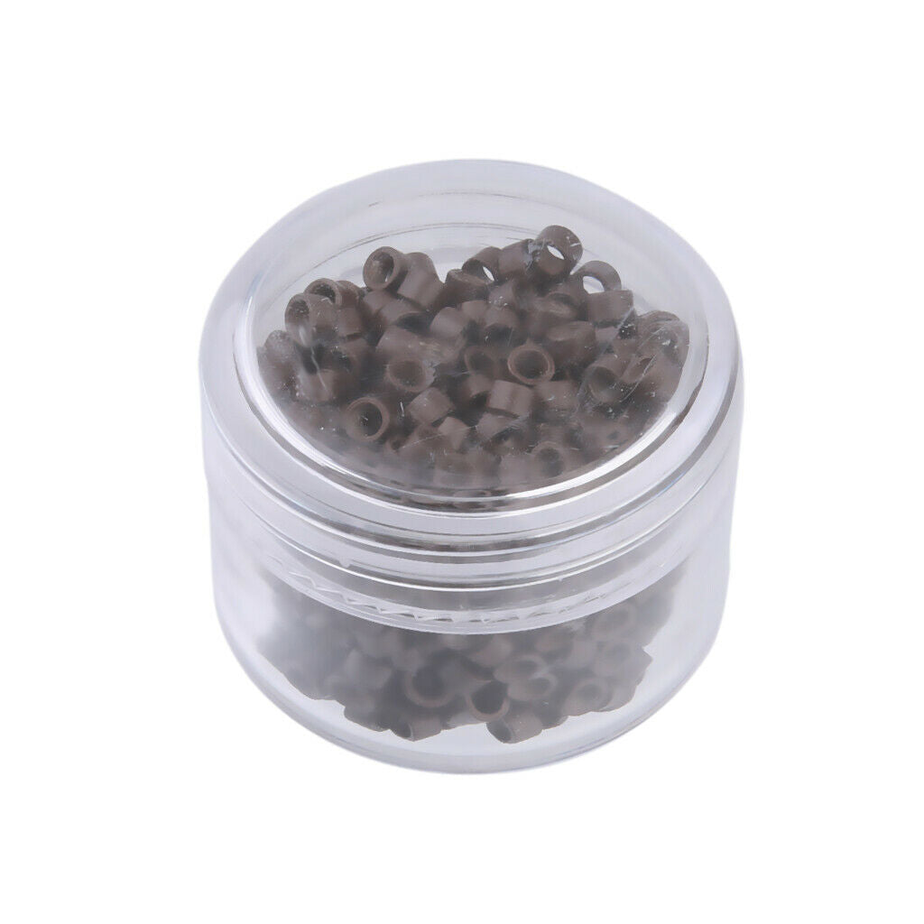 1000Pcs 3mm Silicone Lined Micro Nano Rings Beads for I Tip Hair Extensions