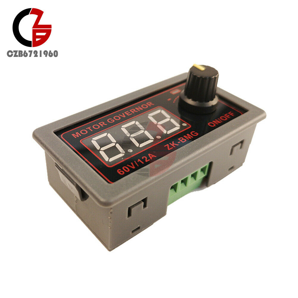 DC 9-60V 12A 500W PWM Motor Speed Governor Controller Switch Digital Display