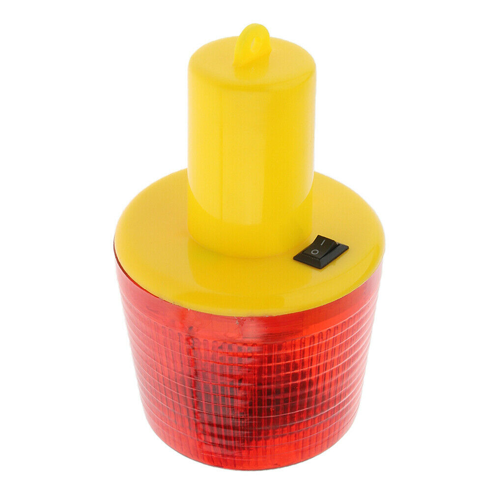 Red Solar Powered Warning Light Round Signal Cone Beacon for Construction
